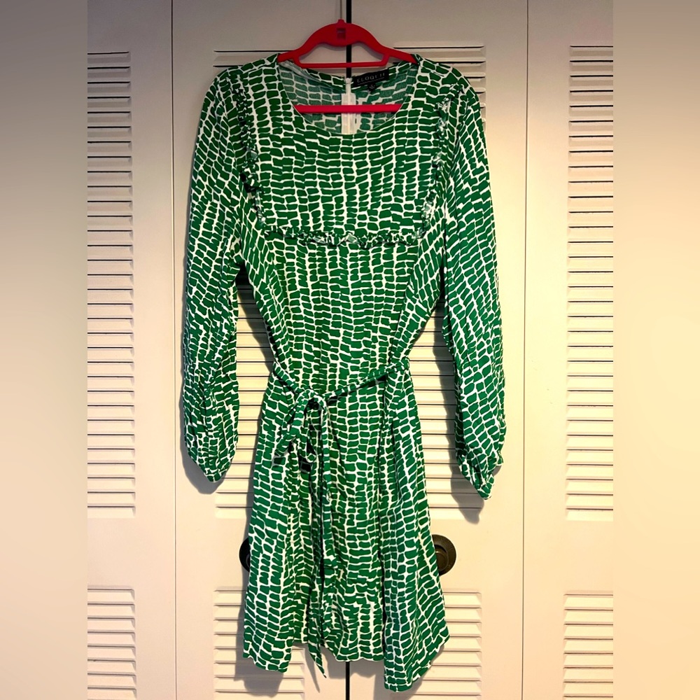 Green Print | Eloquii | Belted Shift Dress | 22